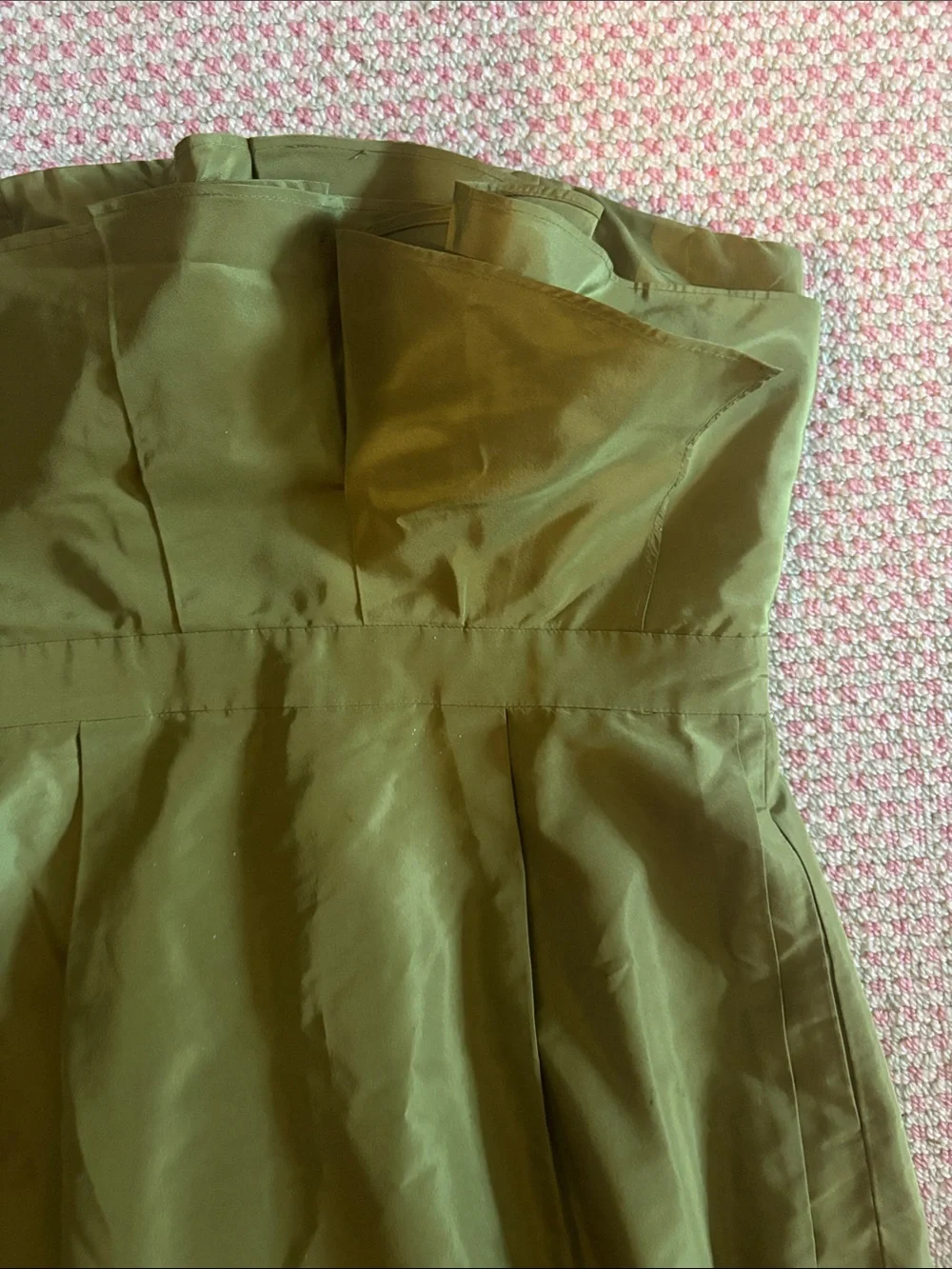 Size 6 J.Crew green taffeta Strapless Dress
